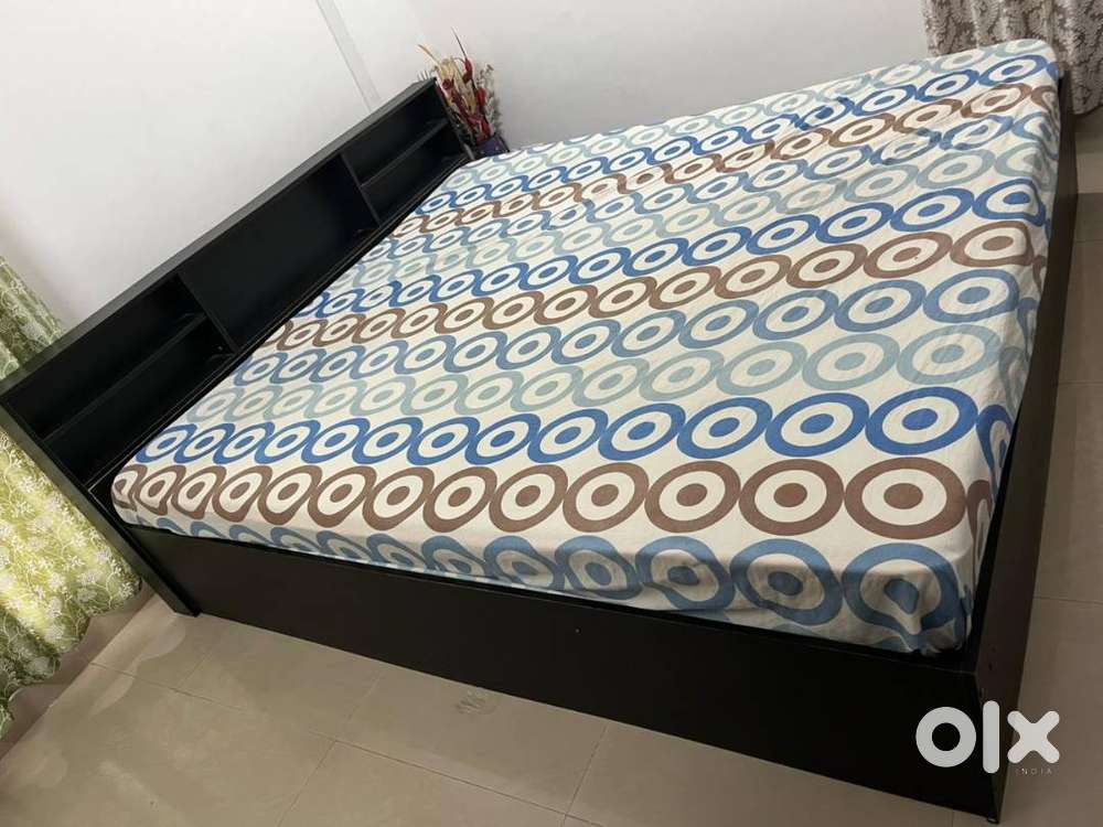 Queen size modular box bed with 8inch thickness Usha make mattress