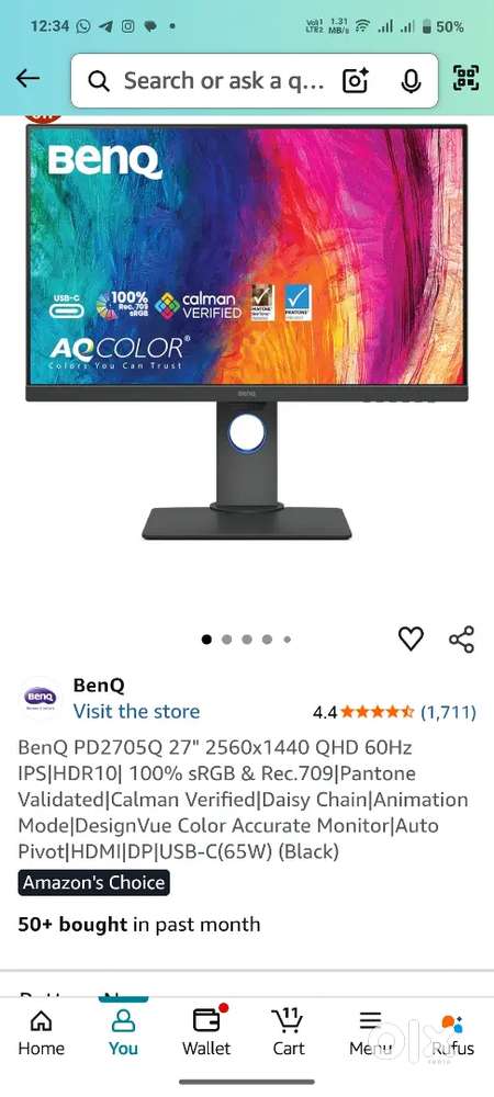 Benq pd 2705 designer monitor 27 inch