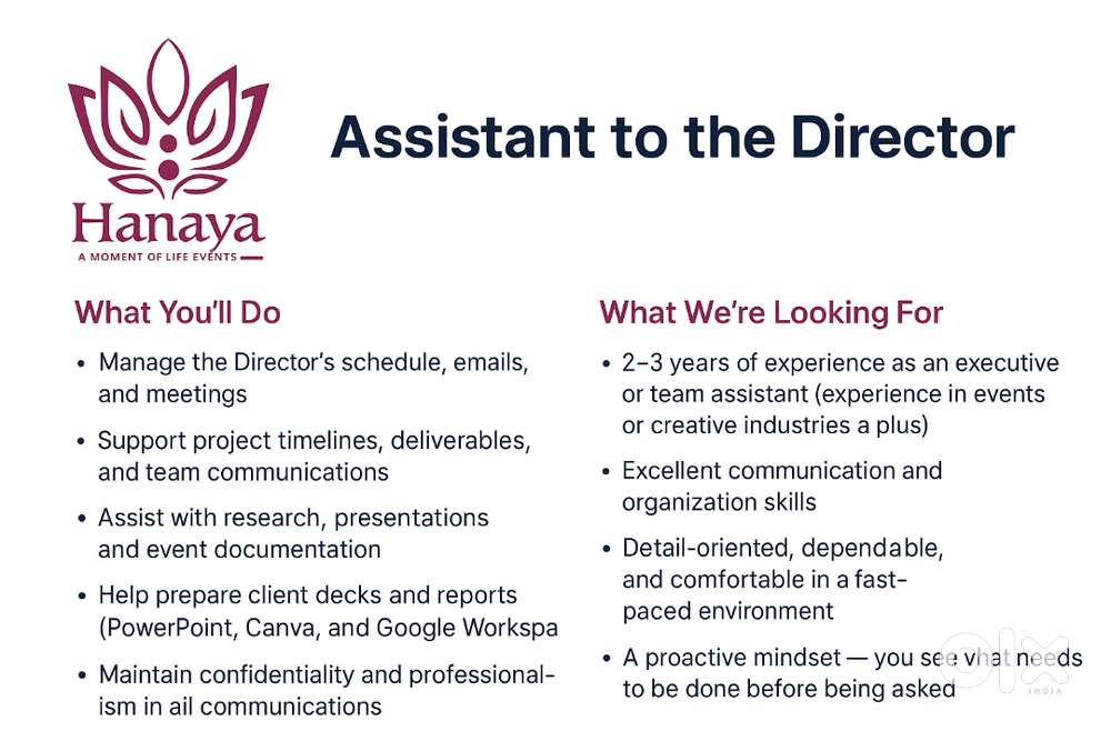 Personal Assistant - Events