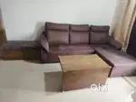 Sofa, centre table with 2 storage stools