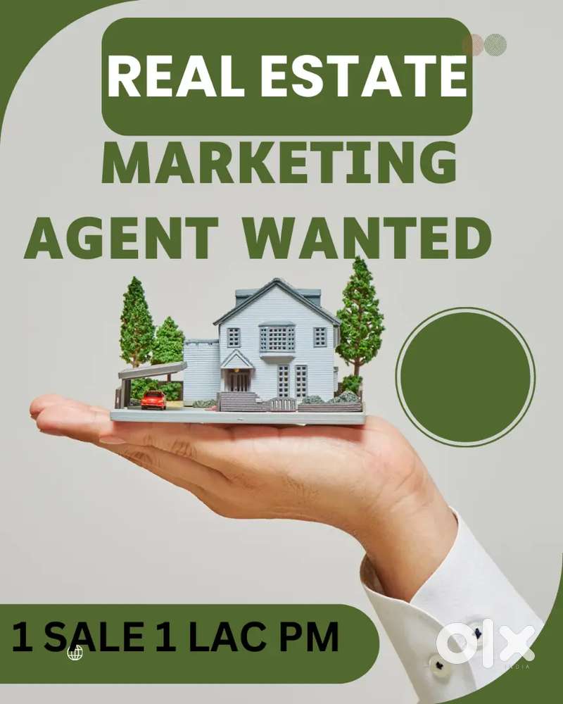 Real Estate Agent Wanted on Commission Basis 1 Sale 1 Lac Per month
