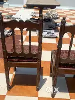 4 seater sesum & sun mika top dining table with 6 teak wood chairsteak