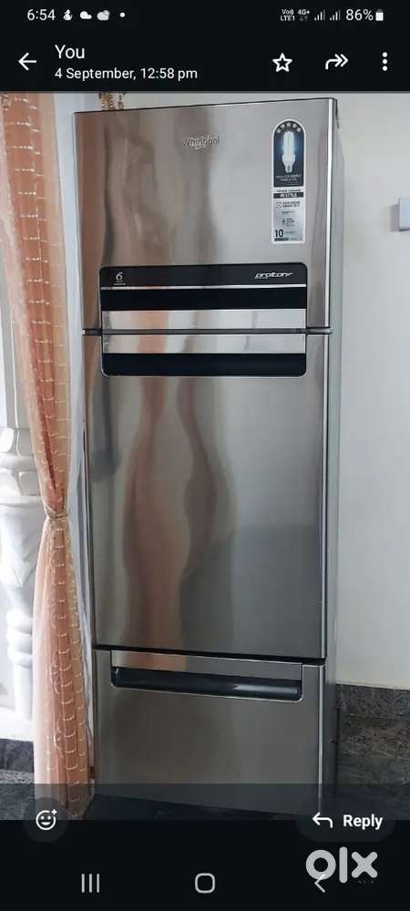Whirpool 3 door 263 litres