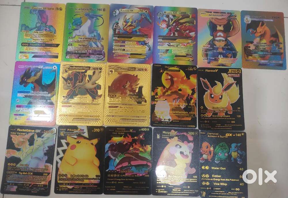 Pokémon Card Lot — 23 Cards (16 Gold and Rainbow cards + 7 VIP cards)