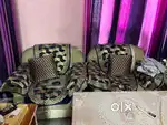 Elegant Wooden Sofa Set with Cushions & Center Table – ₹25,000