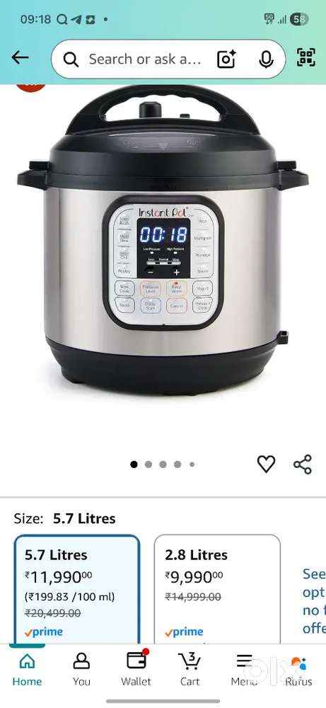 Instant pot 5.7L  for sale