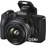 Canon M50 camera with lens and  3 new battery