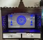 Wooden mandir with light