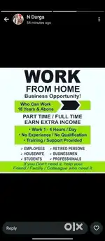 Work from home female great opportunity male and student