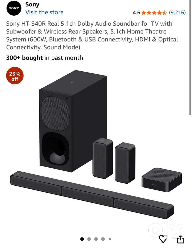 Soney HT-S40R 5.1CH DOLBY AUDIO FOR TV WITH SUBWOOFER