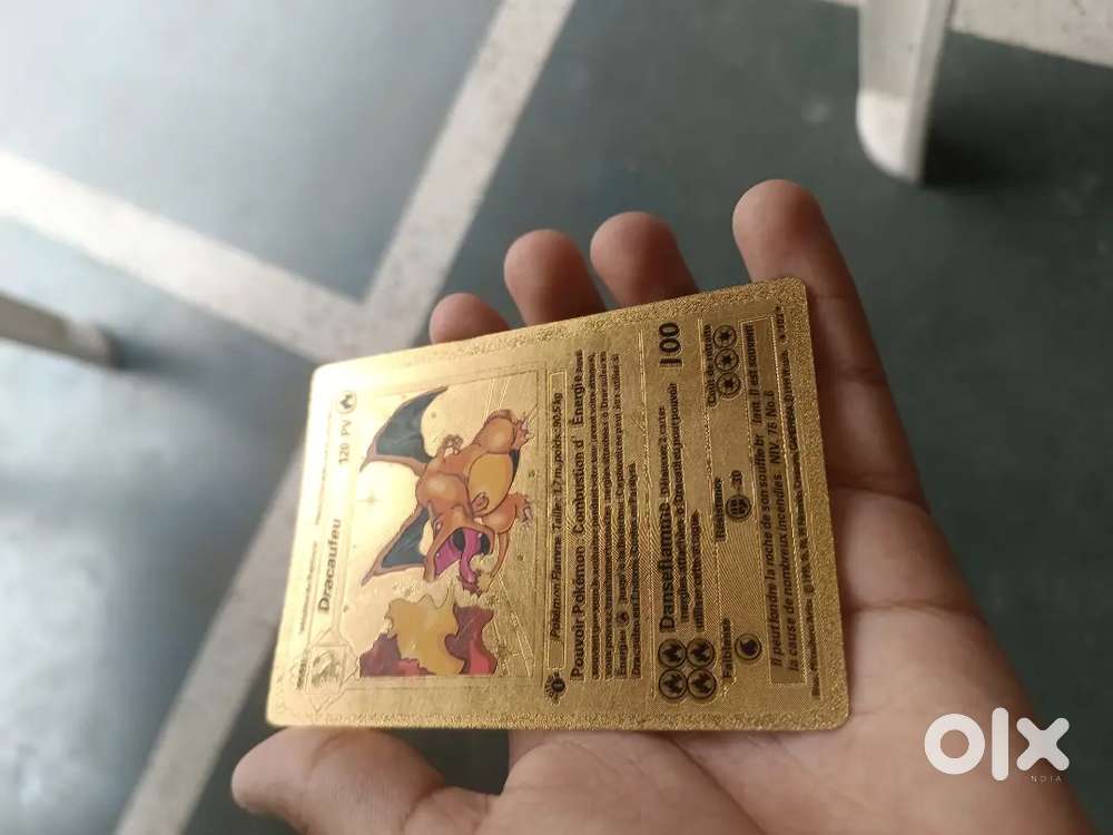 Special golden Charizard pokemon card