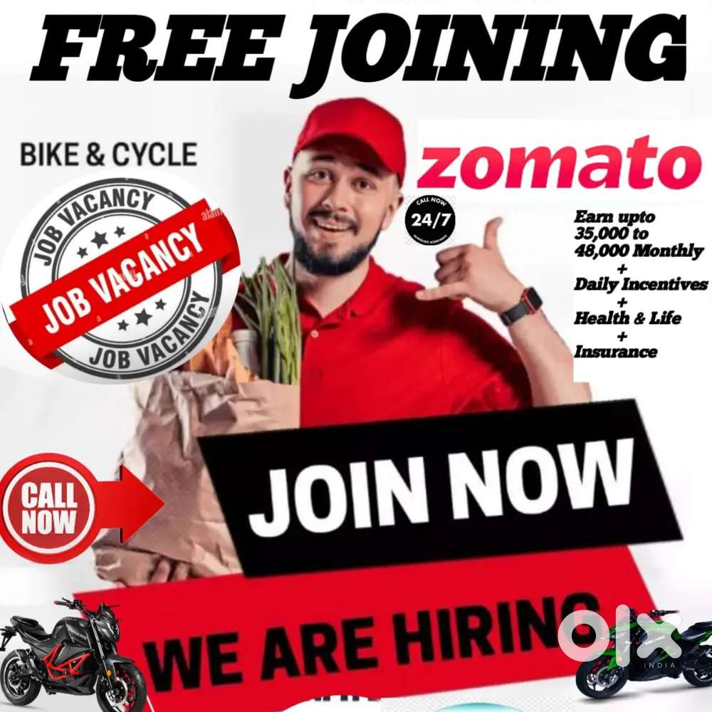 FREE JOINING 100 Delivery boys Blinkit Food Delivery jobs