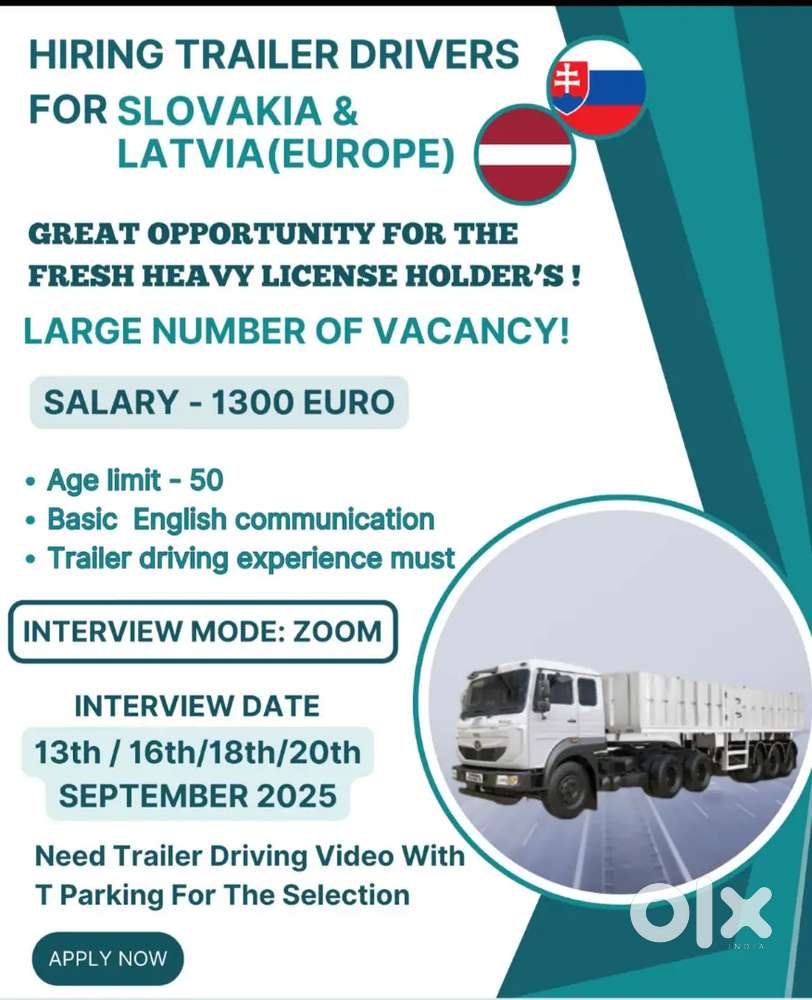 Trailer Drivers for slovakia and Latvia