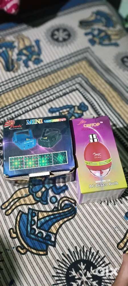 Laser light + colorful rotating party light.. ।perfect for room setup