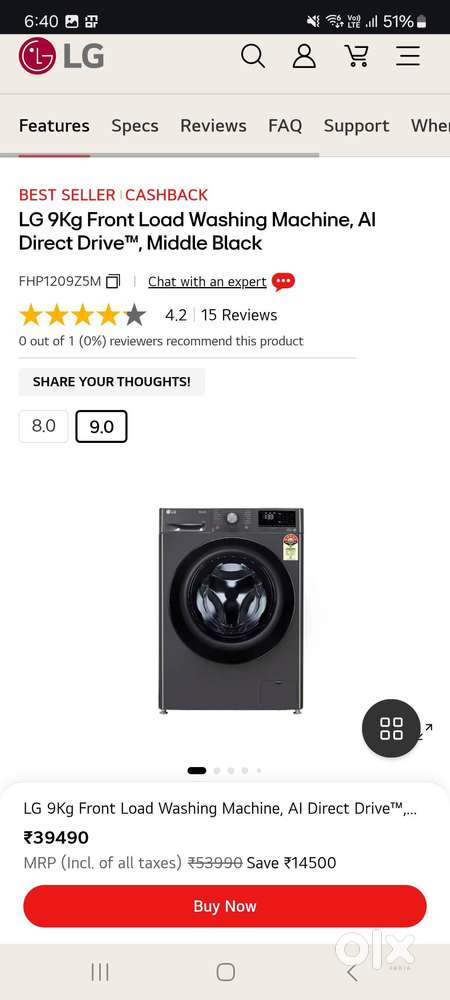 Lg thinq washing machine