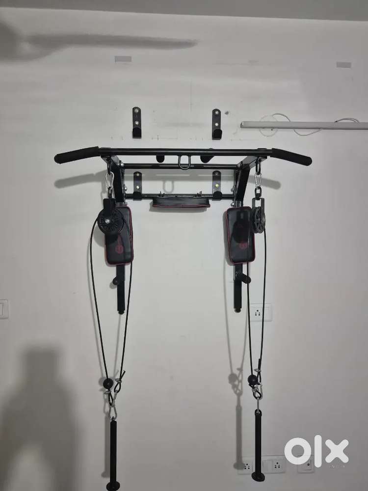 Mini Home Gym Setup with 7in1 Workout station, dumbbell set & bench...