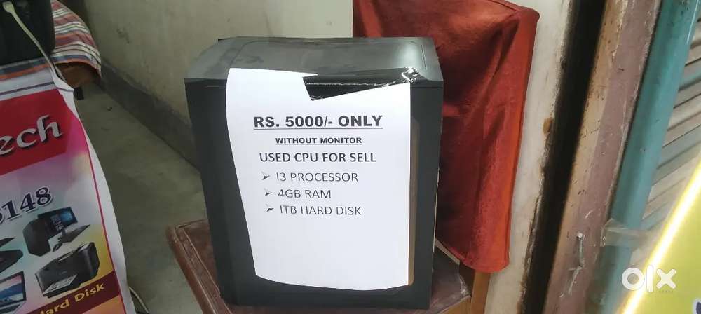 Only cpu i3,4gb,1tb at rs.5000