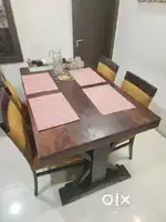 6 seater Shisham dining table with 6 chairs