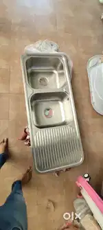 Hafele double Bowl with drain board sink non used product