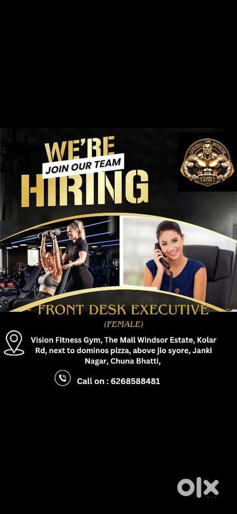 Female Receptionist for Gym