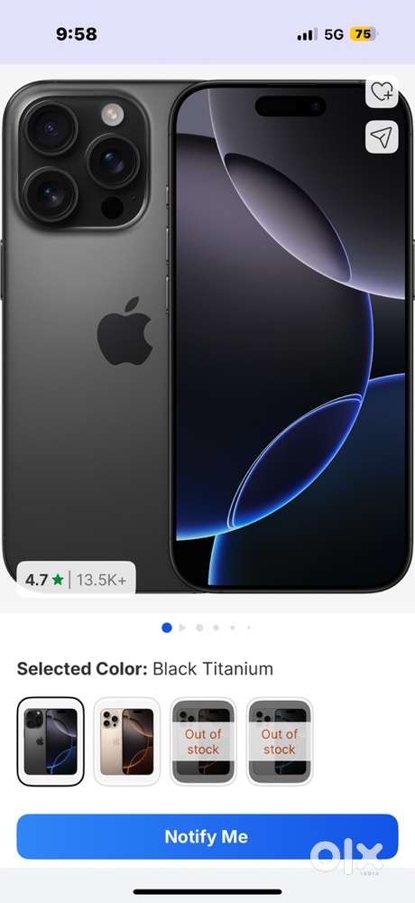 Iphone 16 pro 128 gb only 5 day use fix prise