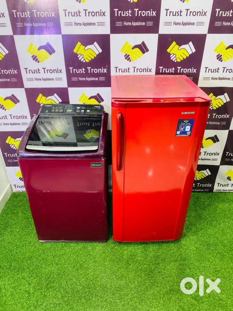 Combo offer Samsung single door fridge & Whirlpool top washing machine