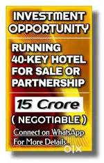 INVESTMENT OPPORTUNITY , RUNNING 40-KEY HOTEL FOR SALE