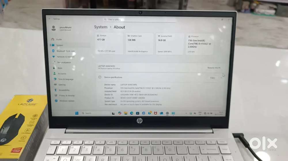 Hp laptop with charger