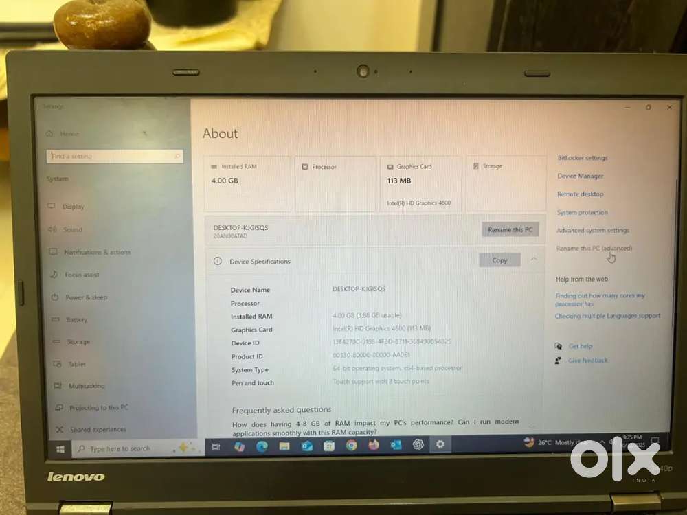 Lenovo thinkpad laptop is available