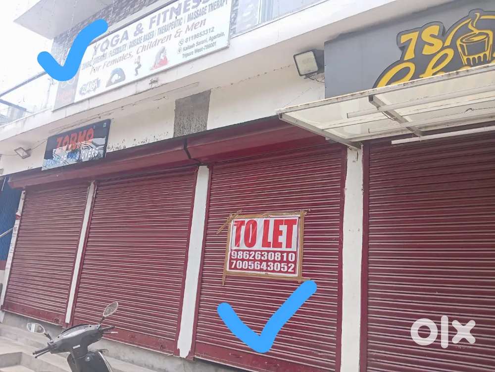 Rent 1 singleShutter 100 sqft at Grnd floor & 600 sqft at first floor