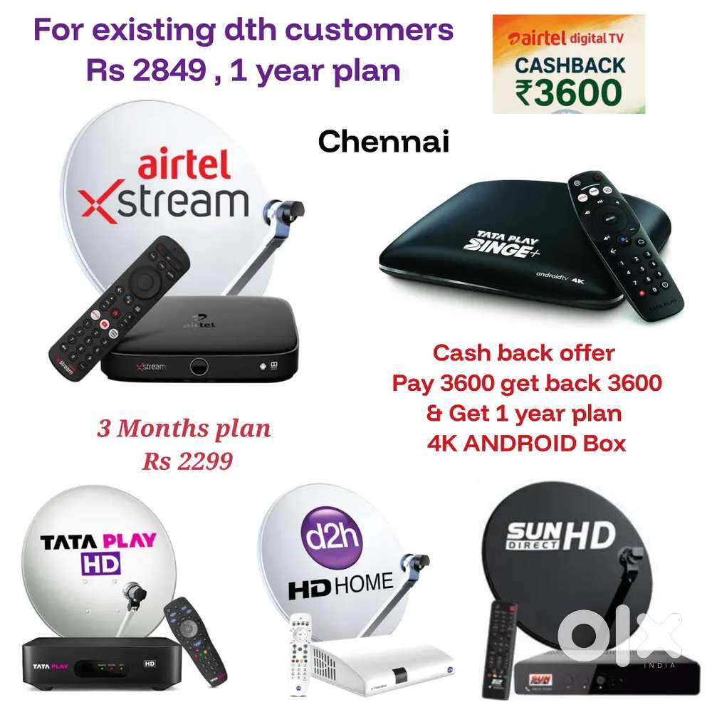AIRTEL DTH ! TATÀ ! SUNDIRECT ! PLÀY ! DISHTV ! VIDEOCON D2H ! LED TV