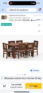 Dining Table Set of 6 chairs