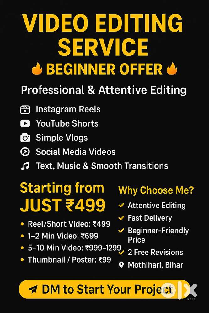 Video Editor Available  Premium Editing at Low Price