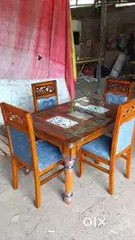 TEAK WOOD SOLID 4 CHAIRS DINING SET IN STARF FURNITURE