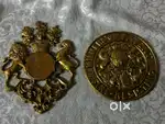 Antique pure brass solid very heavy wall decor plates