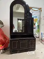 Wooden Dressing Table with Mirror and Storage
