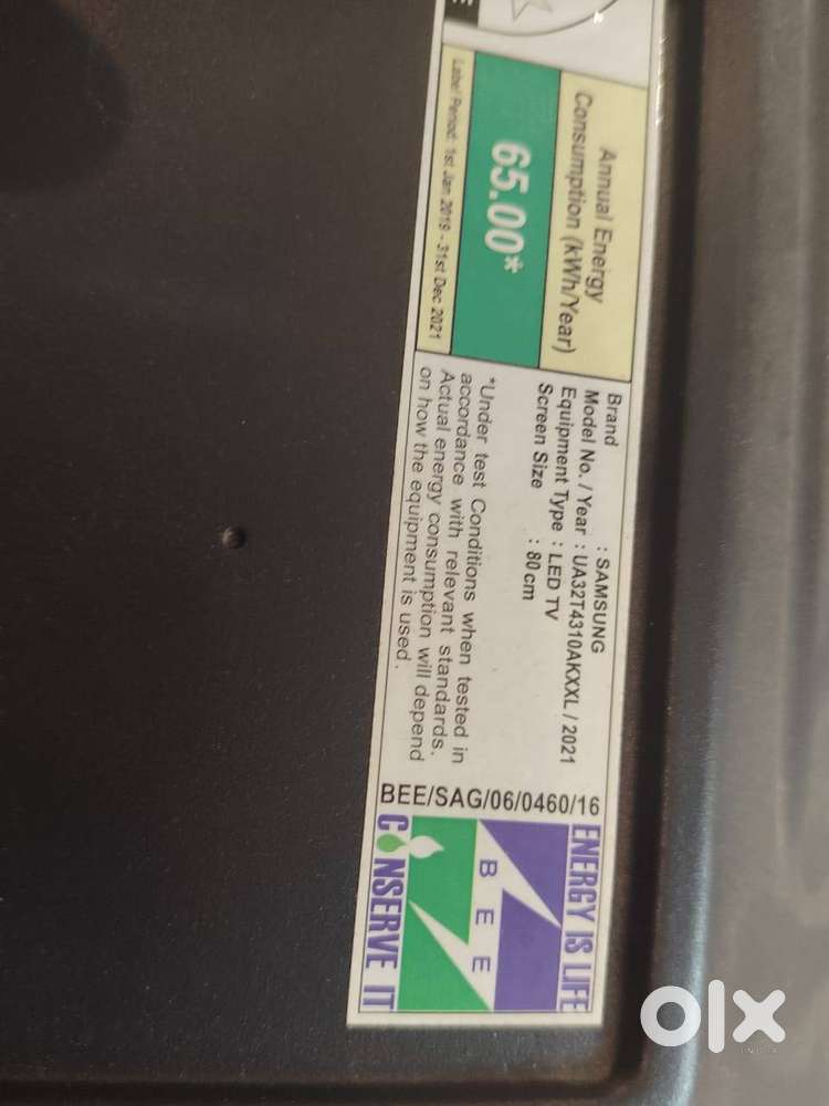 Brand samsung TV  MODEL NO =UA32T4310AKXXL/2021 LED  TV SCREEN 80CM