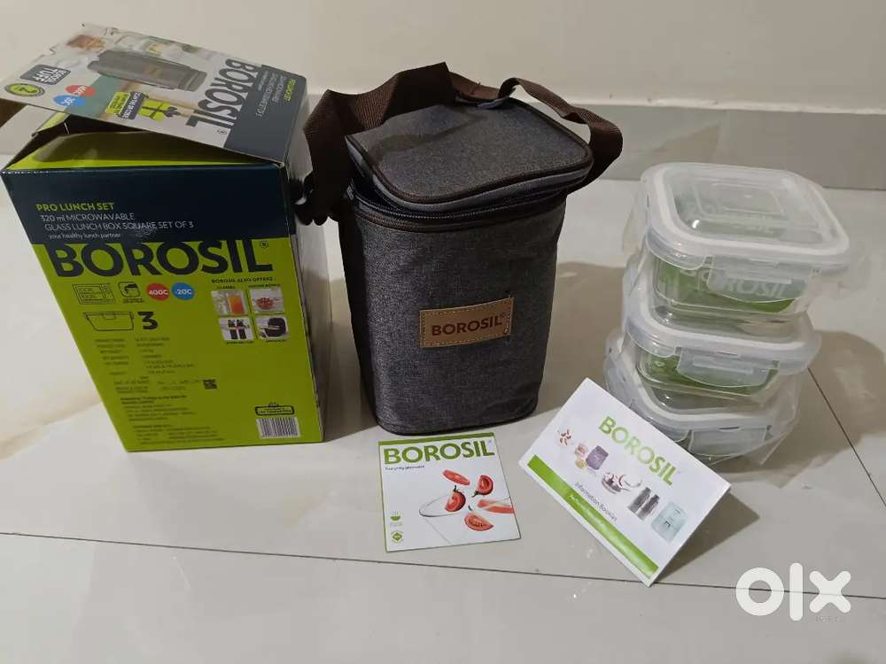 Borosil microwavableglass lunch boxset of 3