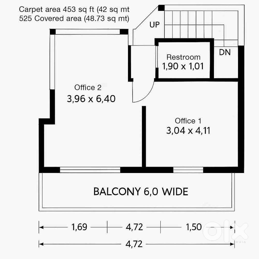 Semi furnished office for rent