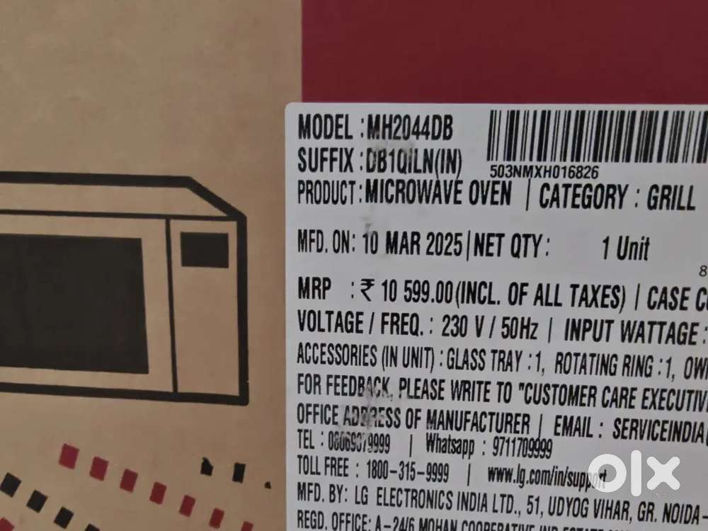 Brand new LG microwave oven 20L