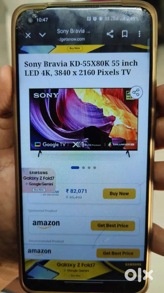 Sony Bravia KD-55X80K 55inch LED TV 3 year old