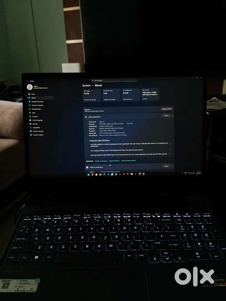 HP Victus AMD Ryzen 5  5600H  8GB RAM  512GB SSD  Good Condition