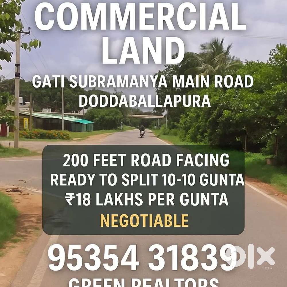 Premium 20gunta land for sale gati subramanya main road doddaballapura