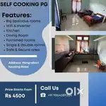 Self cooking Girls PG with Spacious room, Inverter,Wifi