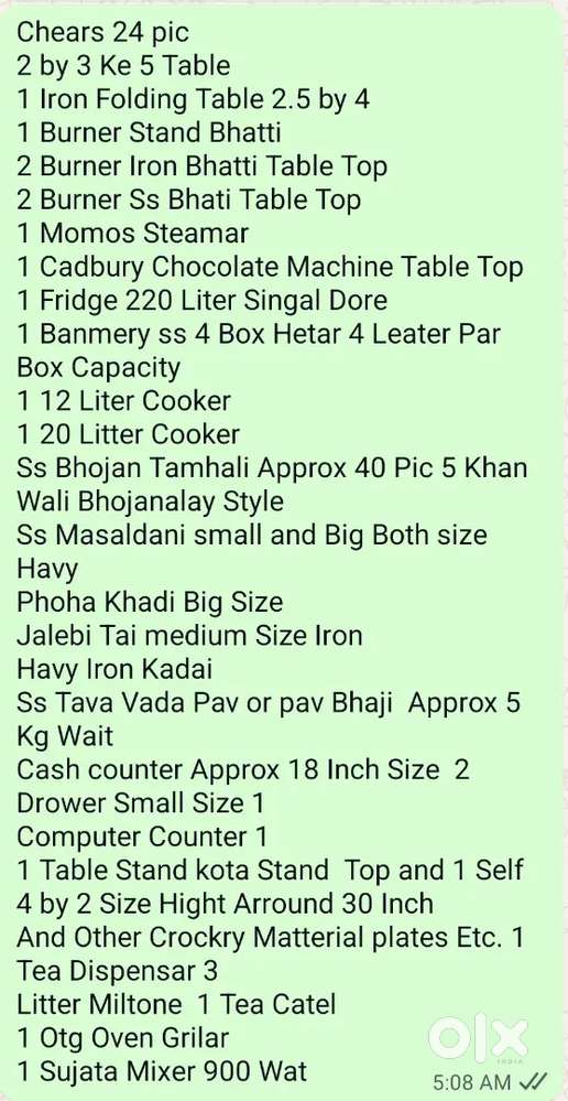 Cafe Restaurant Itam Sell New Condition