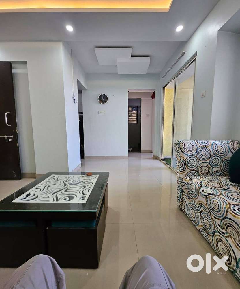 road touch society 1bhk  semi furnished flat for sale