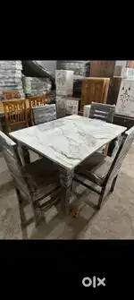 Premium dining table with 4 chair with marble top