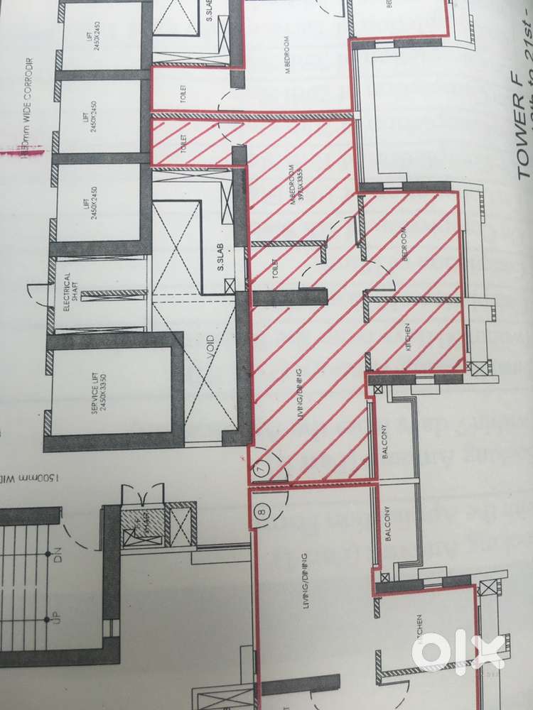 2 bhk semi furnished with modular kitchen