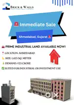 1423 Sq.m Industrial Plot for Sale in Ahmedabad – ₹25 Cr Only
