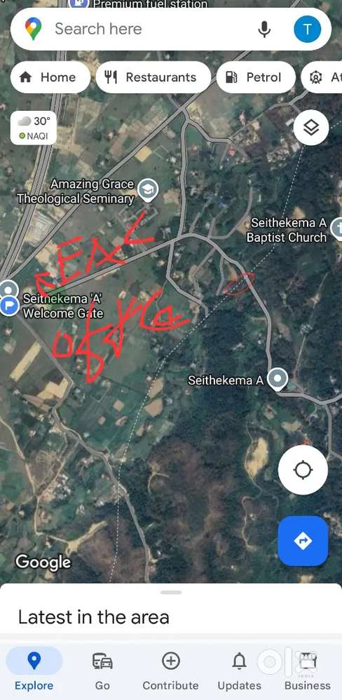 Main road black top touch plot for sale